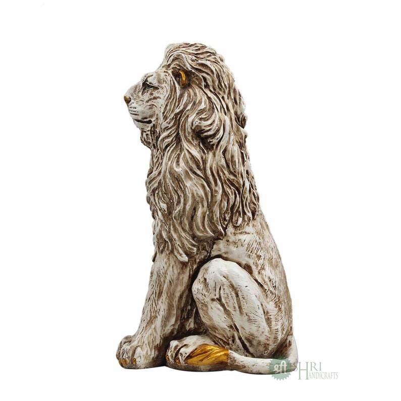 15 Handmade Lion Sitting Statue Stone Finish Animal Etsy