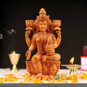 6&quot; Goddess Lakshmi statue| Hindu Goddess of wealth sculpture| Goddess Lakshmi idol| Diwali Gifts| Spiritual Art Gift| Prosperity Gift Set|