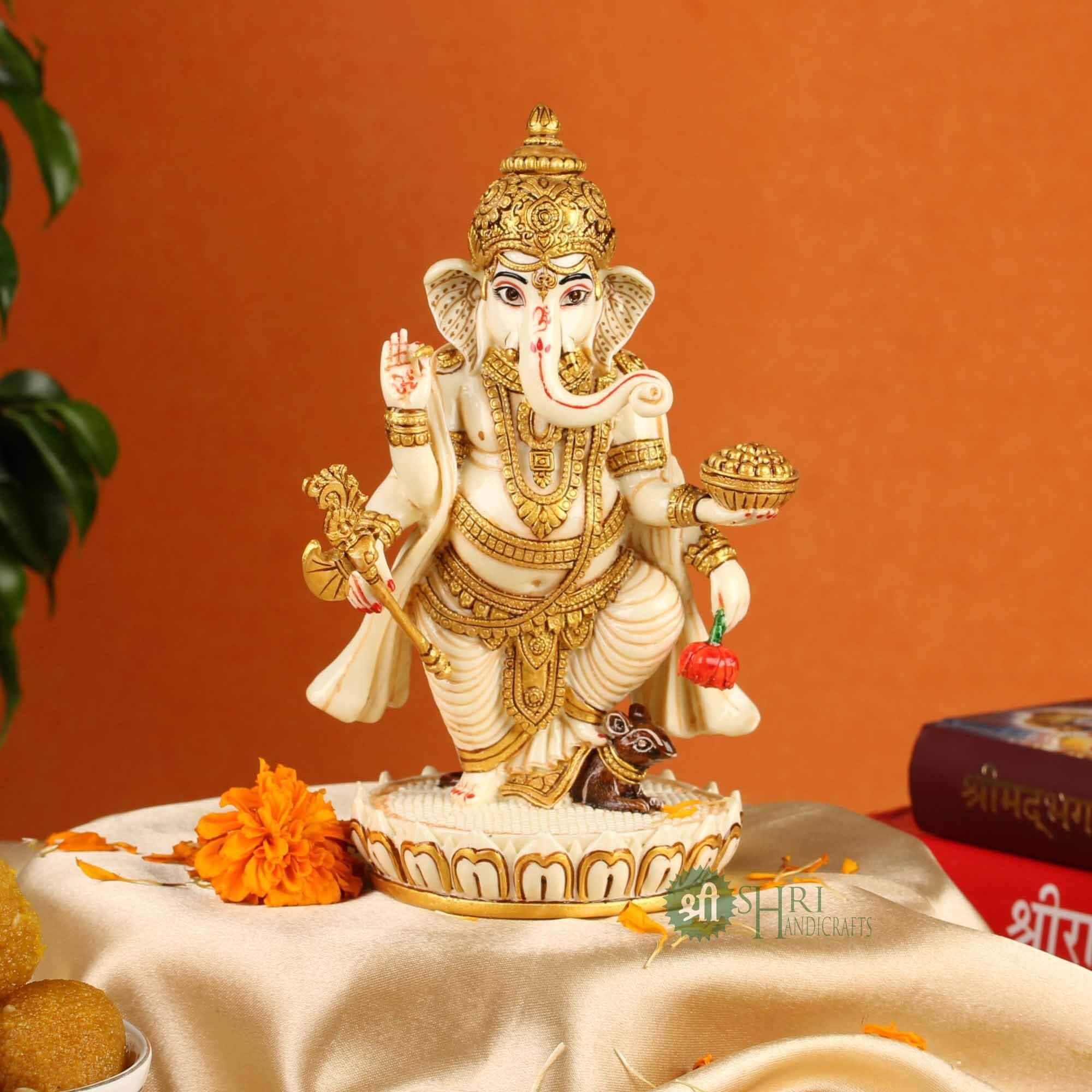 Standing Ganesh Statue Lord Ganesha Good Luck God Home Etsy