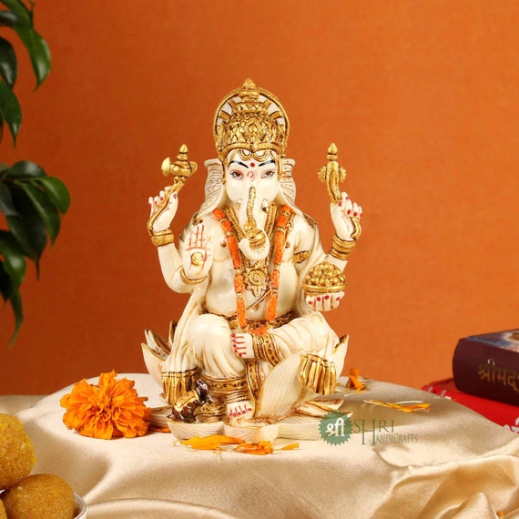 ラクシュミ ガネーシャ像、樹脂製ガネーシャ ラクシュミ像、ディワリ