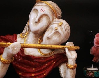 Valentine's Gift for Him or Her#Handmade Radha Krishna Statue#Divine Love God#Idol Gifts Antique Design for Home Decoration#Anniversary Gift