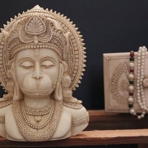 8" Lord Hanuman Statue Bust Hindu God, Monkey God ,Bajrangbali, Indian God, Ramabhakta , Religious & Spiritual  Hindu Gifts, temple deity