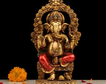 Lord Ganesha #Sitting Ganesh Statue #Hindu Elephant God #Good Luck God #Vinayaka Statue #Diwali Gift #Gajanand #Lambodara #Ganesh for Altar