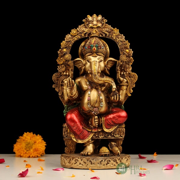 Lord Ganesha #Sitting Ganesh Statue #Hindu Elephant God #Good Luck God #Vinayaka Statue #Diwali Gift #Gajanand #Lambodara #Ganesh for Altar