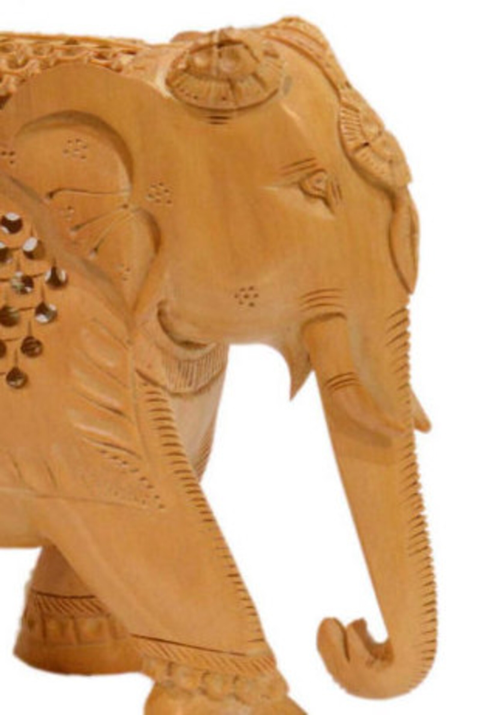 Wooden Elephant Figurine Statue Handmade Carved Figurine Etsy
