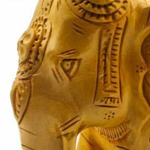 Handmade Wooden Carved Elephant Statue Vintage Sculpture 5"l Home ...