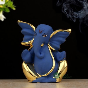 Hindu Ganesh for Car Dashboard - Indian Mini Ganesha Statue Decor India  Home Office Temple Mandir Pooja Items Diwali Gifts Decor Murti Ganpati Idol