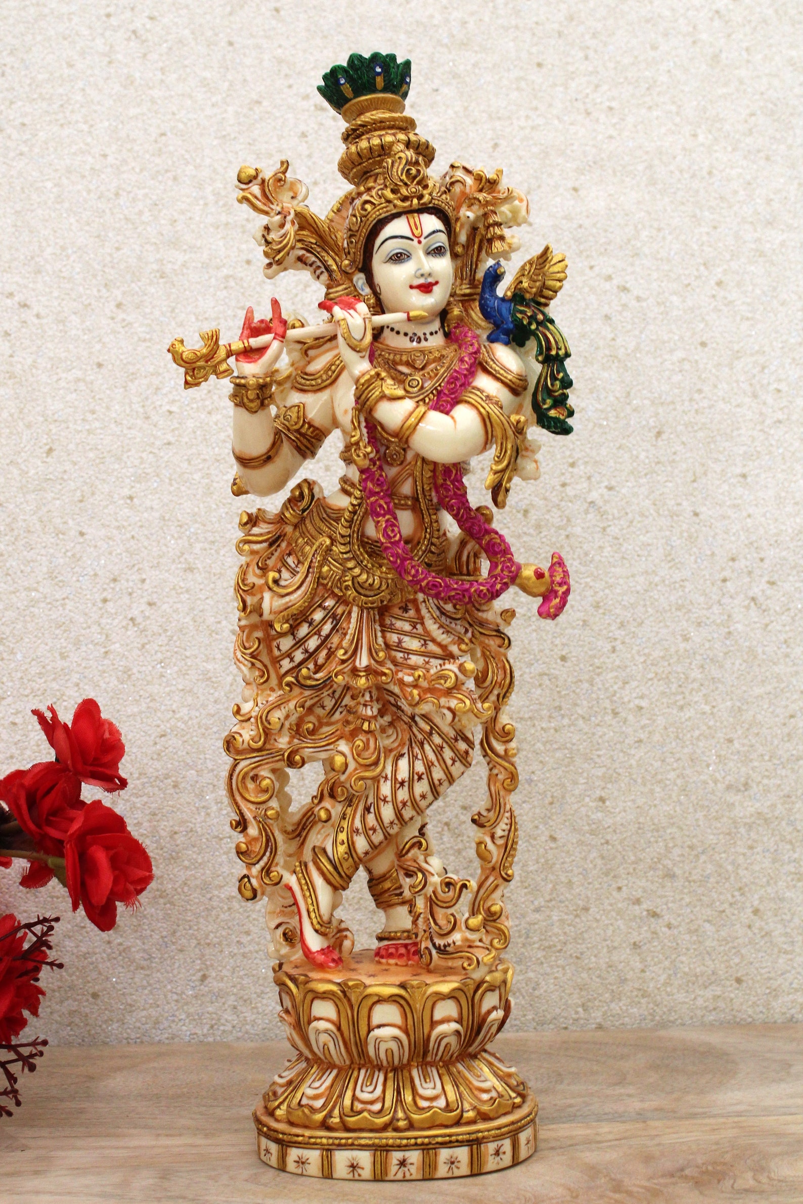Krishna Statue Gift for Him Flute Krishna Hindu God Etsy