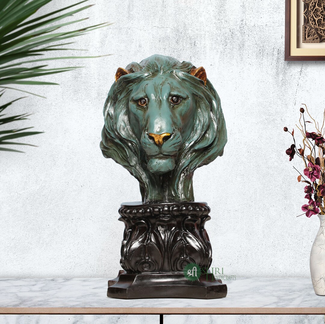 14 Vintage Lion Statue Stone Finish animal Figurines Etsy