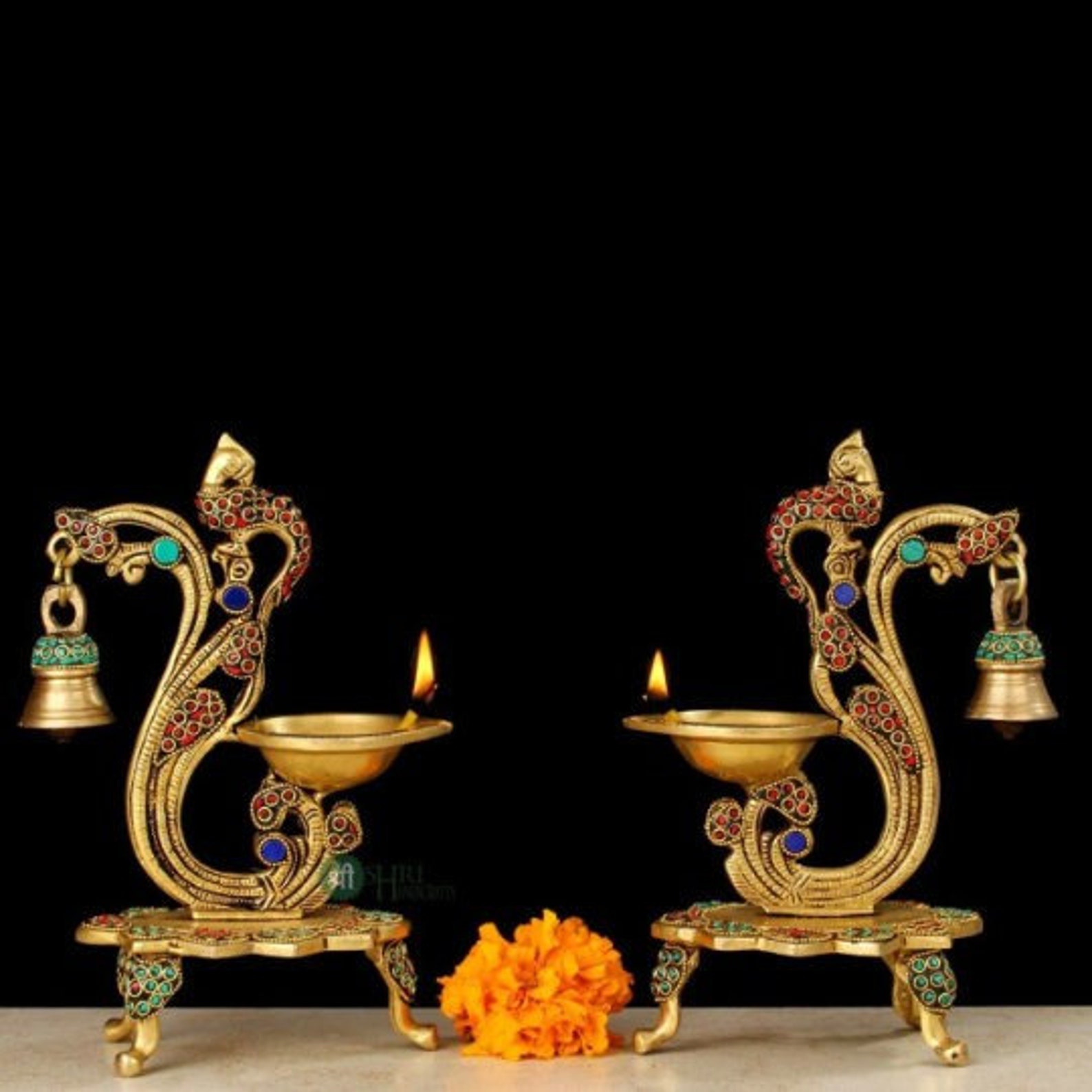 Brass Diya Set