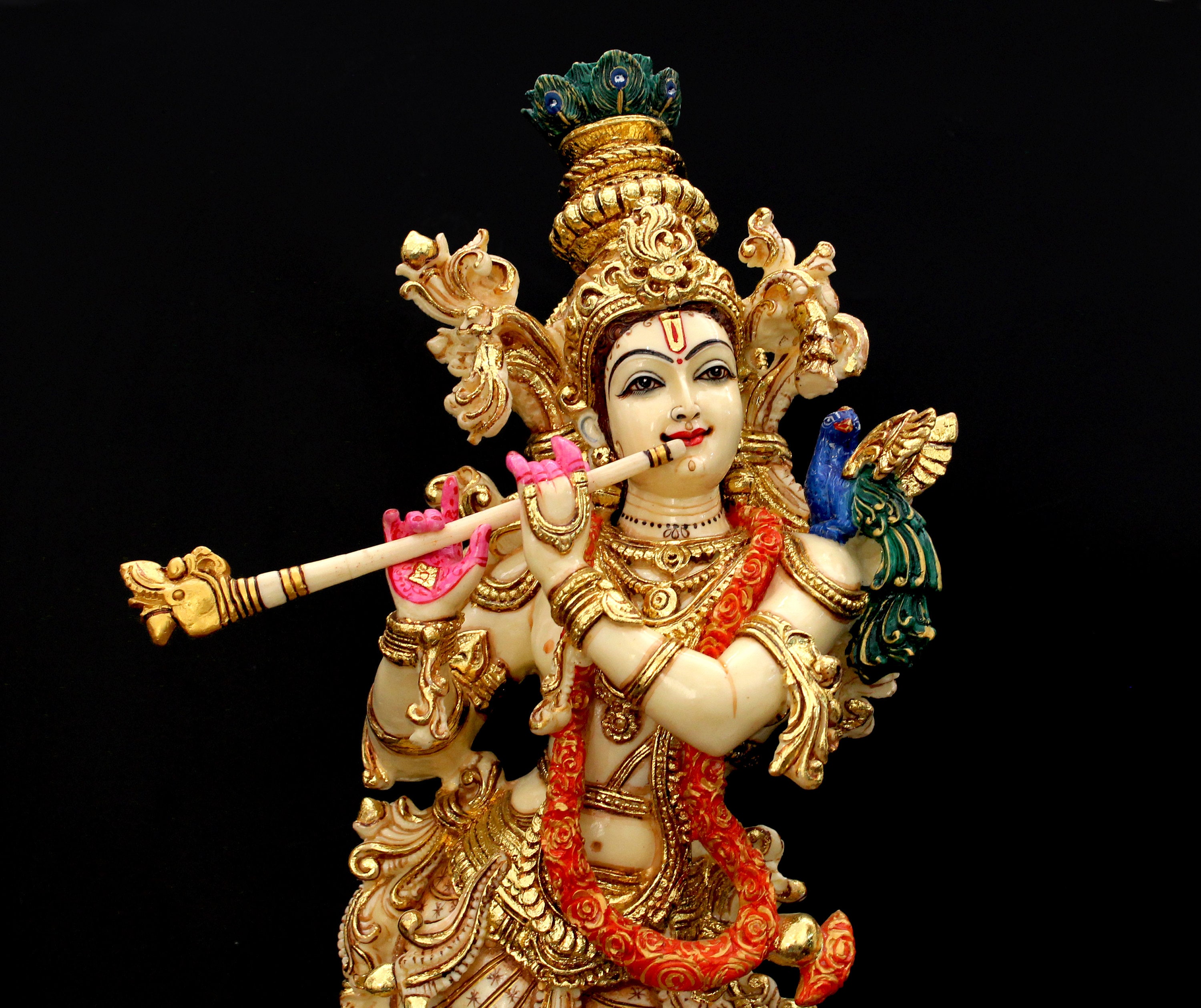 Krishna Statue Gift for Him Big Krishna Sculpture Hindu God Etsy