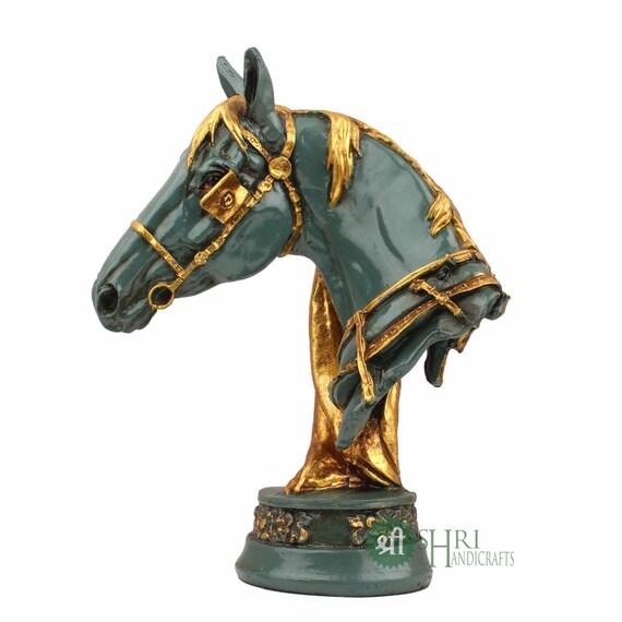 幸運の馬の頭の像 フィギュア 種馬 ギフト用品 家の装飾 本棚 抽象彫刻