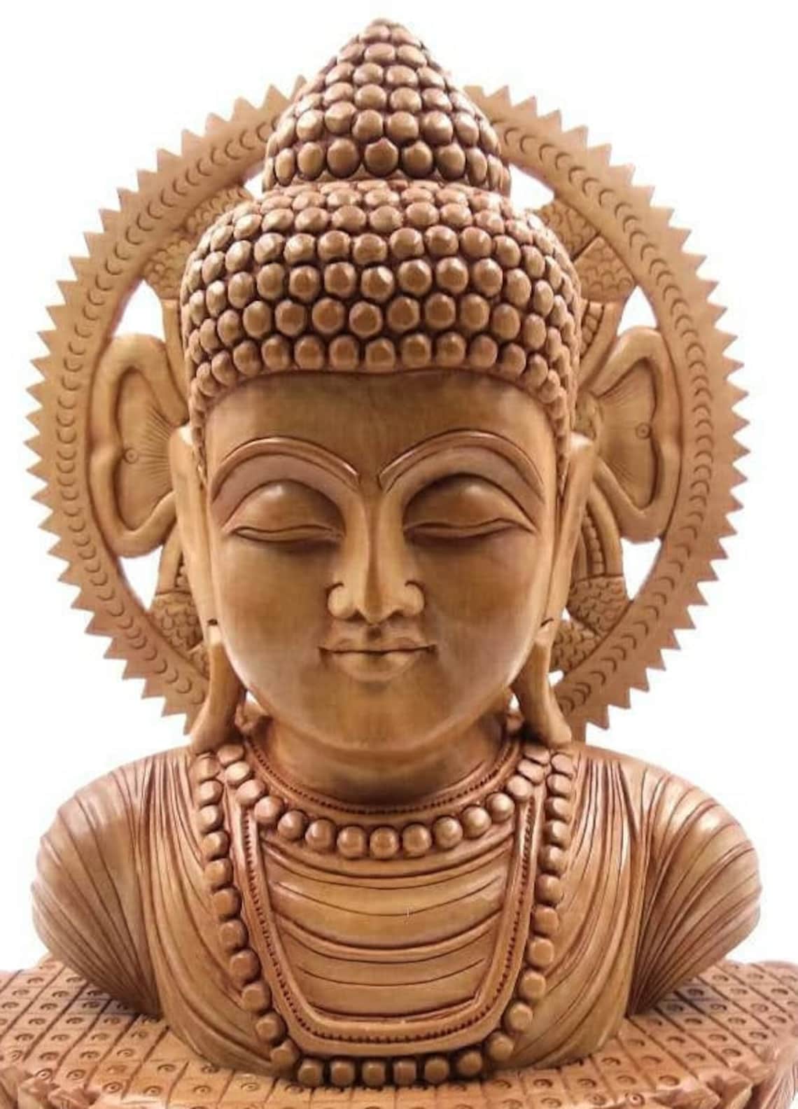 Lord Buddha Wooden Statue Buddha Head Buddha Statue for Etsy