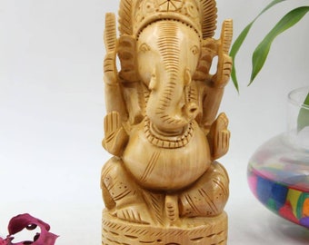 6" Lord Ganesha Statue For Office Home Table Decor/ Good Luck Gift/ God of Wisdom, elephant god, Ganesh figurine, Indian Idol temple statue