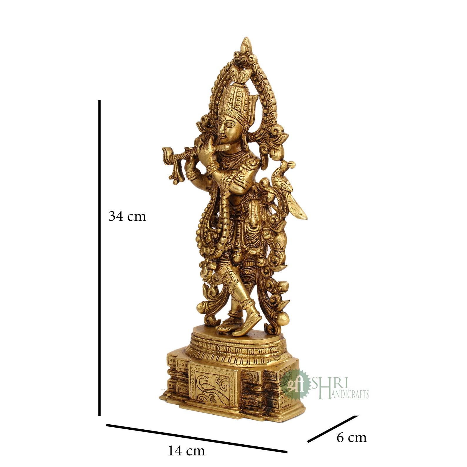 Brass Krishna Statue Hare Krishna Statue God of Lover Etsy