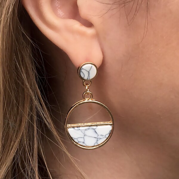 Marble Earrings | Circular Fashion Earrings | By by eGeeks