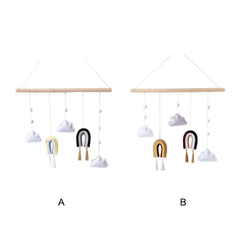 Nordic Style Felt Hanging Decoration With Wood Sticks Home Etsy