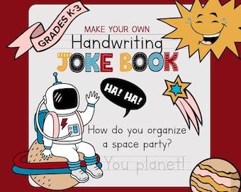 Make Your Own Handwriting Joke Book Printing Practice For Grades K-3 Homeschool Tracing Activity For Kids Letter Formation