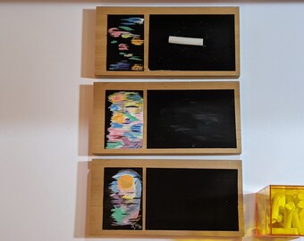 Gold de la Locale COLORS Of MATTER Original Art Bookshelf Breathers! NEW! 50% Off Cyber Monday Sale! Write Your Stance Set of 3 Chalkboards