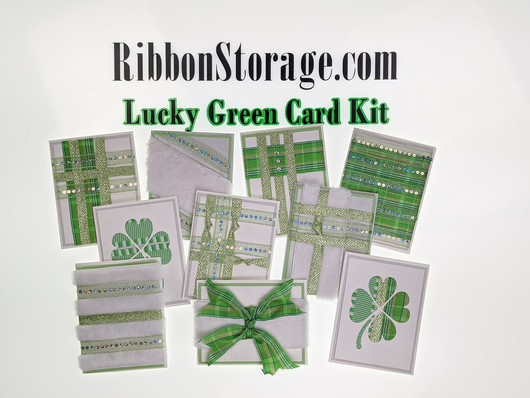 DIY Greeting Card Kit - Ribbon Cards - Lucky Green - Etsy