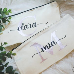 Kosmetiktäschchen / Schminktasche / Stiftemappe / personalisiert / beplottet / mit Namen
