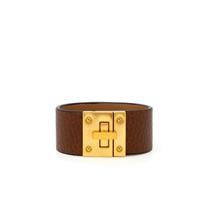 Brown Calf leather Buckle Bracelet