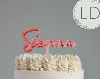 5 Inch-Double layer 'name' Topper. Various Colour & Font Options.