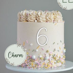 Acrylic Number Cake Charm. Various Colours & Sizes 1-100 image 5