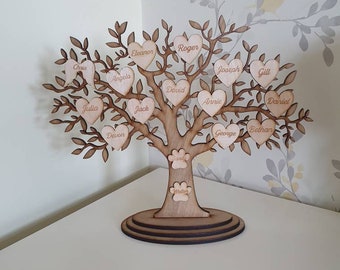 Árbol genealógico de madera personalizado: recuerdo grabado independiente