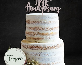 Acrylic 'Happy number Anniversary' Cake Topper or Charm. Various Fonts, Colours & Sizes