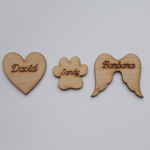 Single additional/replacement hearts/wings/paws for Family Tree