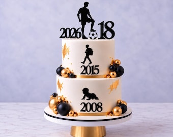Acrylic age Silhouette cake topper/charm set. Various options