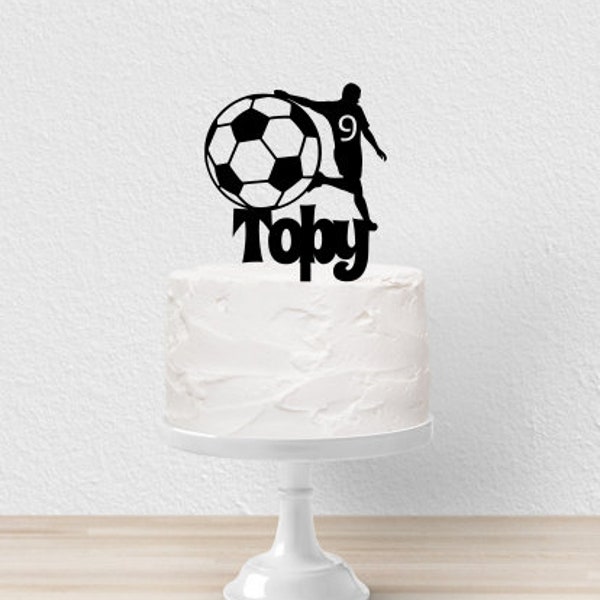 Personalised Acrylic Football Cake Topper. Various Colours & Sizes