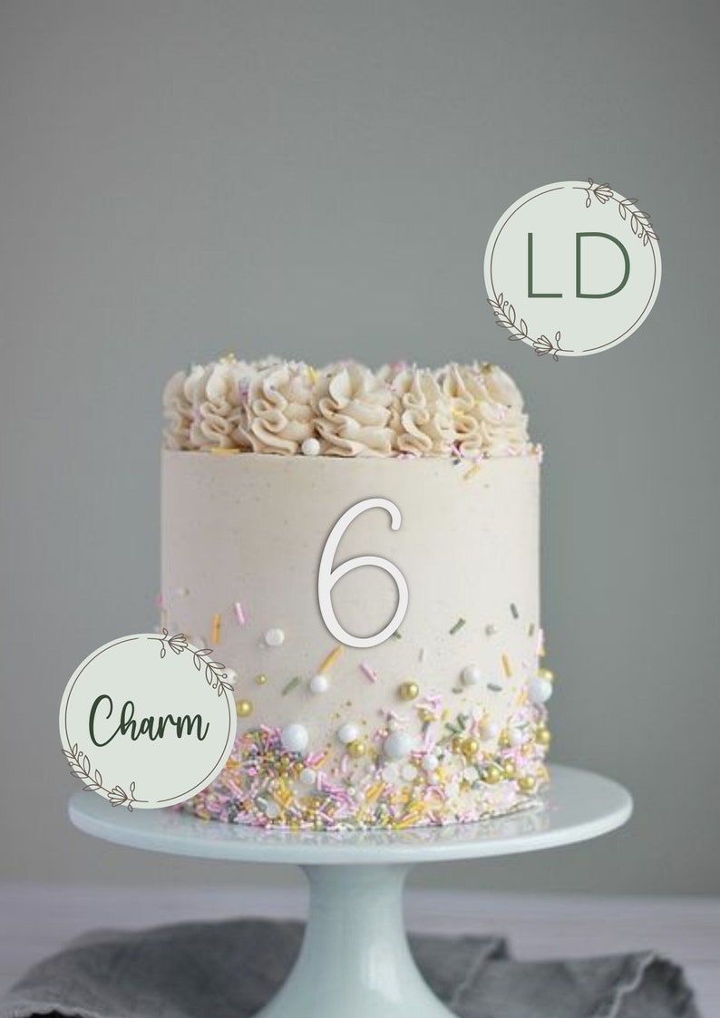 Acrylic Number Cake Charm. Various Colours & Sizes 1-100 image 5