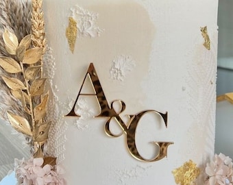 Acrylic Initials Cake Topper or Charm. Various Fonts, Colours & Sizes