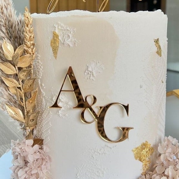 Acrylic Initials Cake Topper or Charm. Various Fonts, Colours & Sizes