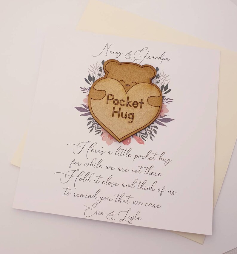 Pocket Hug Token and Personalisable Script Message Etsy UK
