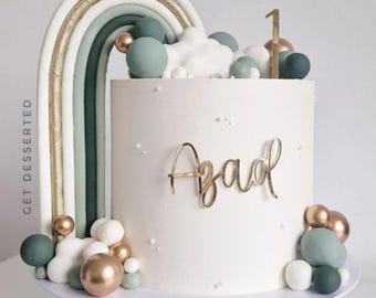 Acrylic 'Any Name' Cake Topper or Charm. Various Fonts, Colours & Sizes