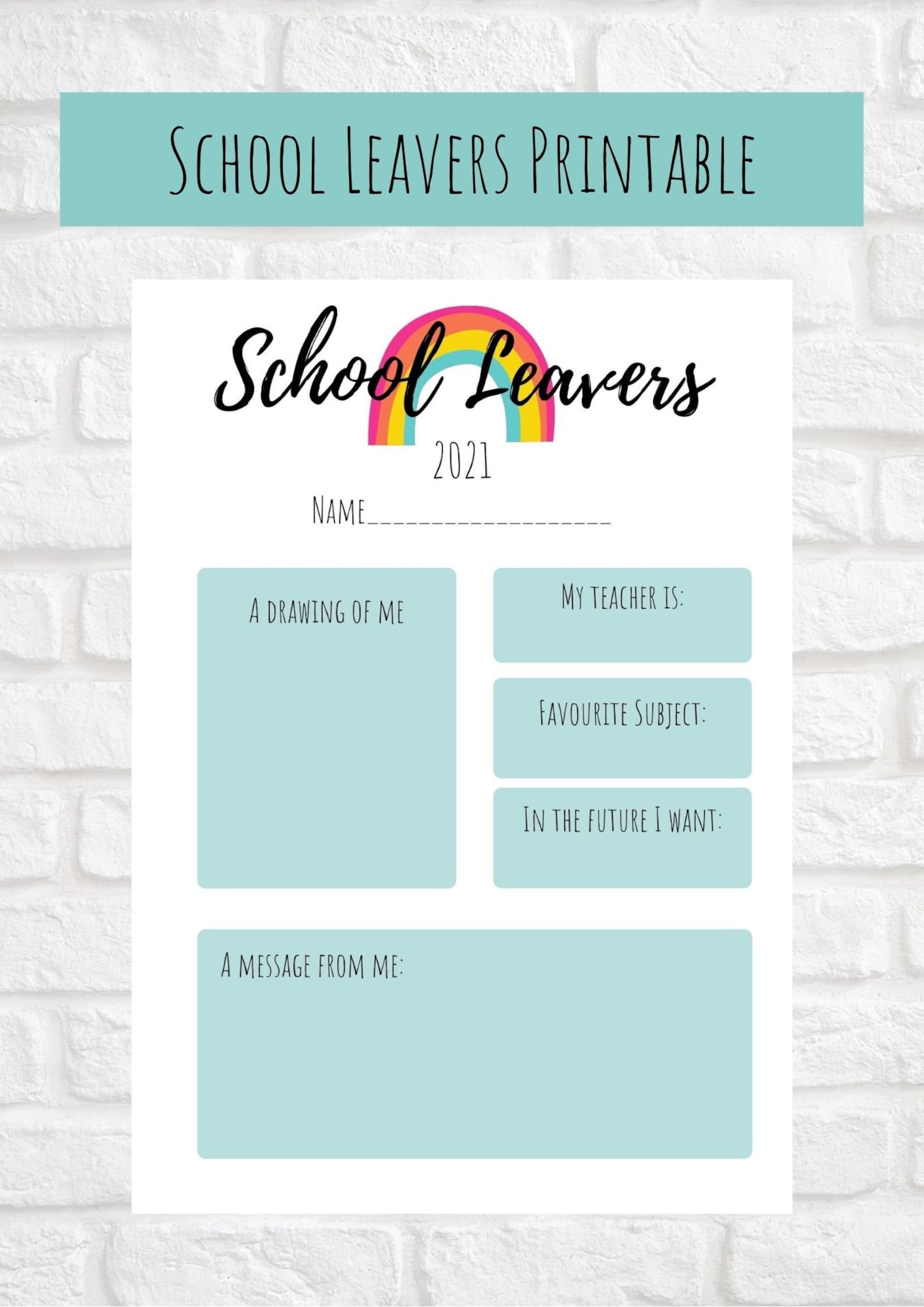 Primary School Leavers Book Template Printable Memory Book Etsy