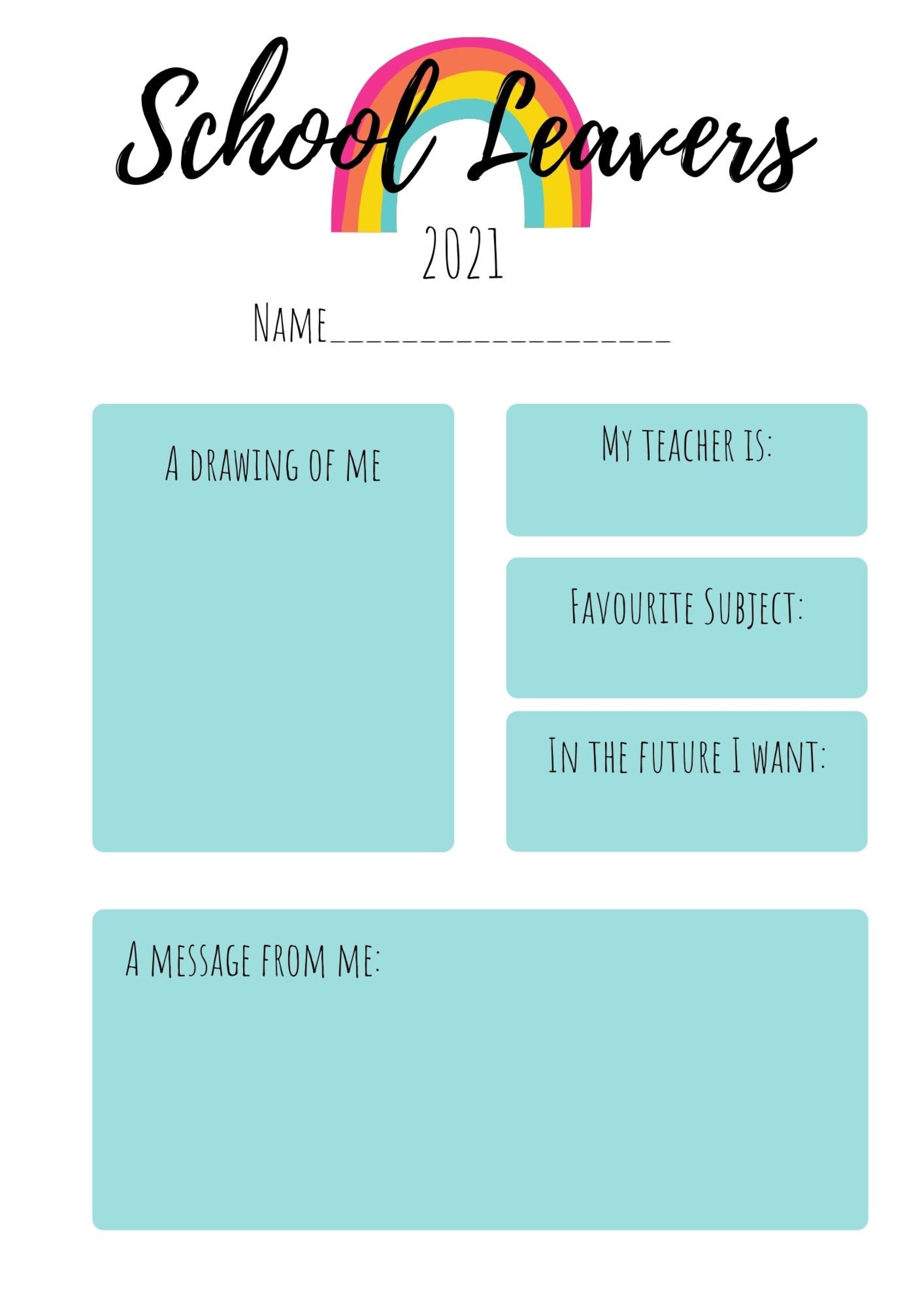 Primary School Leavers Book Template Printable Memory Book Etsy