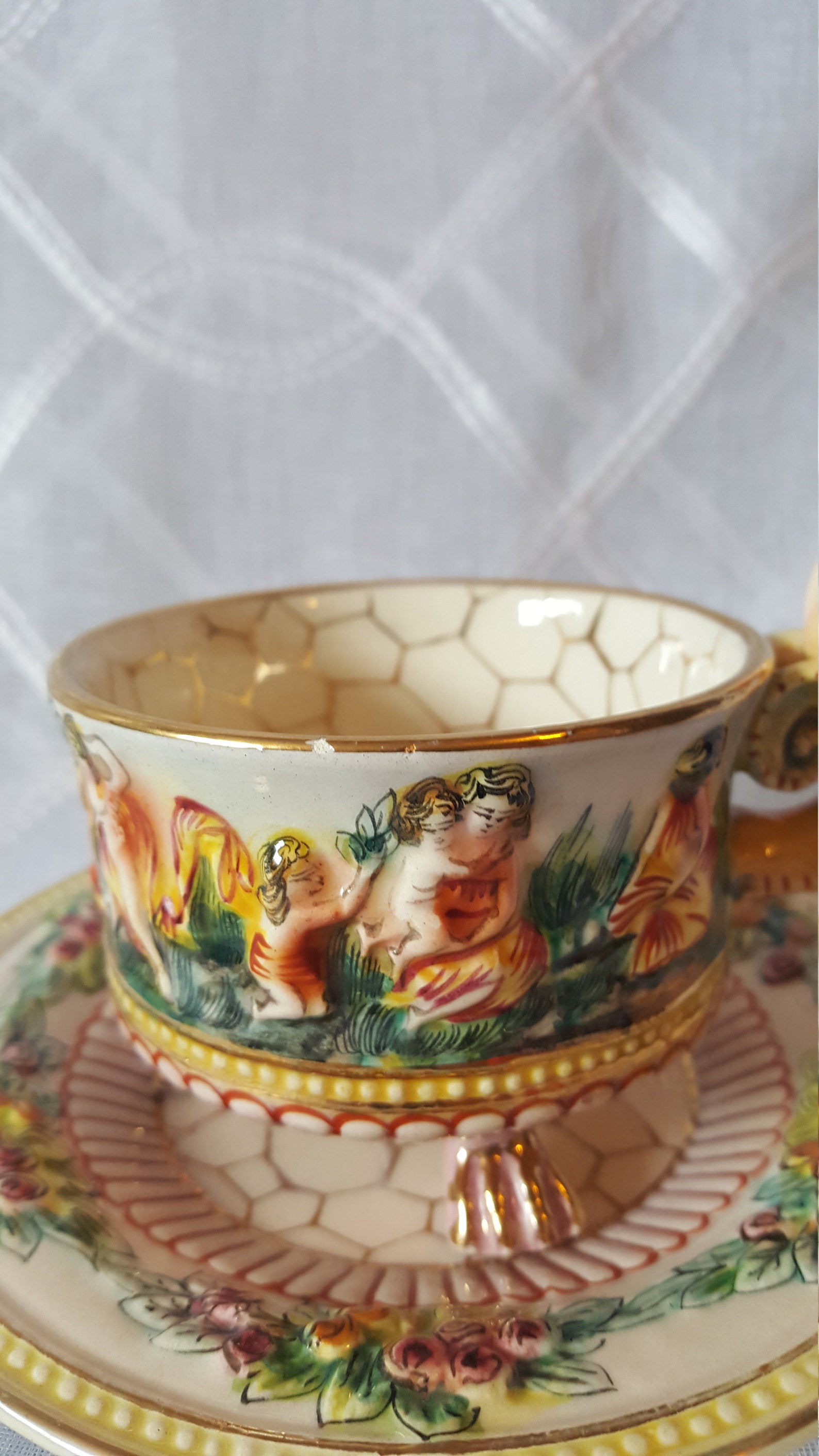 Vintage Capodimonte RARE Dragon Tea Cup and Saucer 2226 Italy Etsy