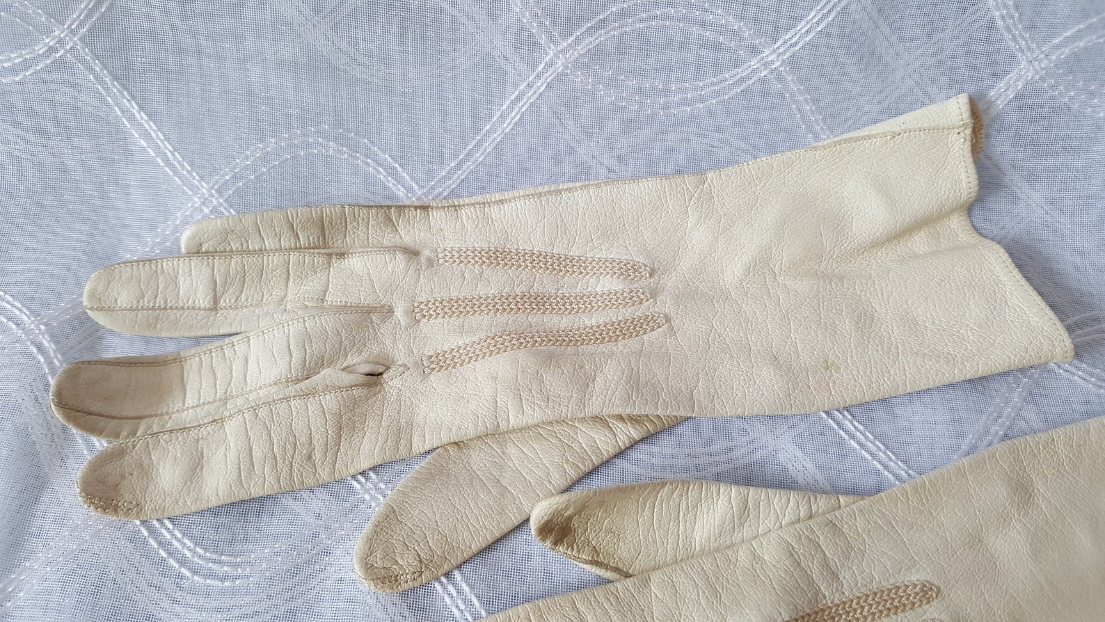 Vintage Kidd Leather Gloves Size Small Cream Colored Leather Etsy Australia