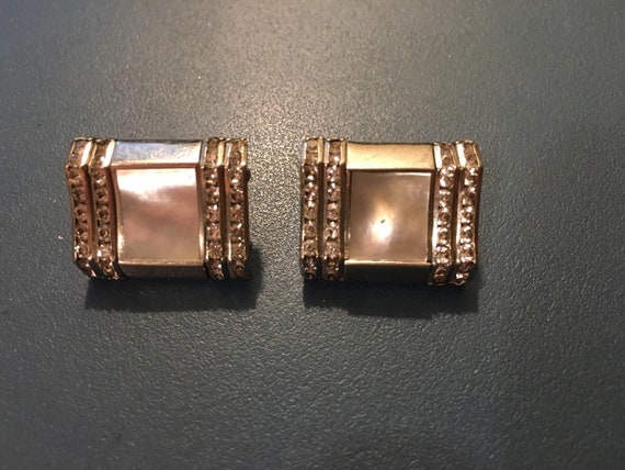 Vintage Mother of Pearl Rectangular Earrings