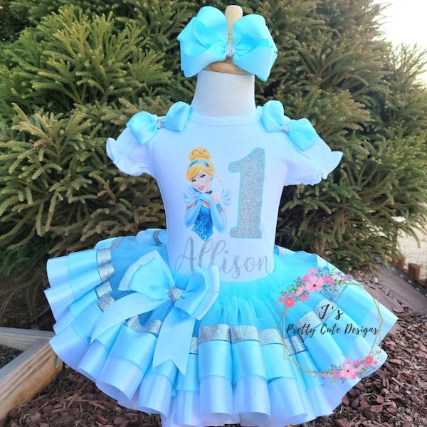 Princess Baby Birthday Tutu Outfit, 1st Birthday Baby Tutu Set, Custom Girls Tutu And Shirt, Toddler Tutu Skirt, Girls Birthday Shirt
