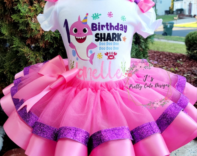 Baby Shark First Birthday Tutu Outfit/ Birthday Shark Tutu Etsy