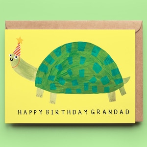 Biglietto di auguri di compleanno per nonno tartaruga / Biglietti di auguri per nonno con umorismo divertente / Biglietto di auguri di compleanno