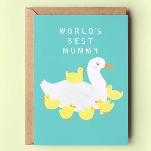 Mum Duck Ducklings Card | Mothers Day Mum Mom Mommy Mummy Mama Ma Twins Babies Birthday Mothers Day Cards
