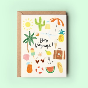 Carta Bon Voyage / Buona fortuna Addio Viaggio in trasloco Lasciare un nuovo lavoro Emigrare Viaggio Paese Gap