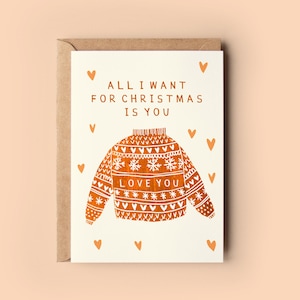 Navidad Jumper Tarjeta de Amor / Suéter Esposo Esposa Novia Novio Navidad Temporadas de Navidad