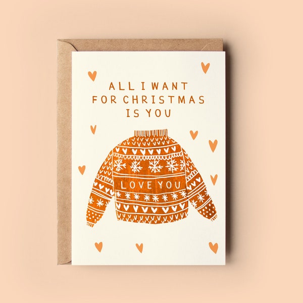 Christmas Jumper Love Card | Sweater Husband Wife Girlfriend Boyfriend Christmas Xmas Seasons